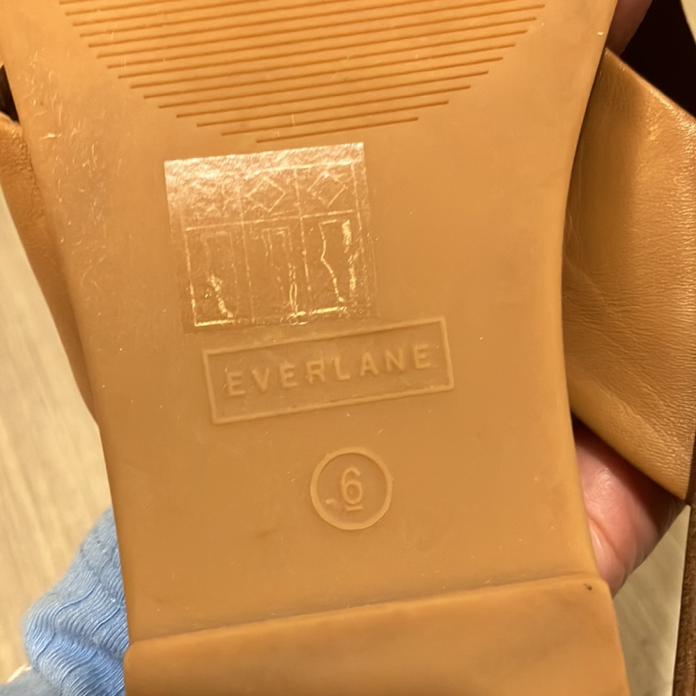 Everlane The Day Post Leather Sandal Tan Brown color Size 6 - Picture 11 of 12